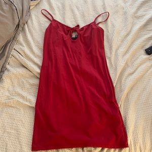 Wine red mini dress